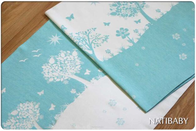 Nova Vida Turquoise, WRAP, [70% cotton, 30% linen] baby wrap, baby wraps, babywearing, wrap, wraps, for children, for child, sling, slings, baby sling, baby slings
