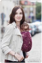 Crane Maroon, RING SLING, [70% cotton, 30% merino] baby wrap, baby wraps, babywearing, wrap, wraps, for children, for child, sling, slings, baby sling, baby slings