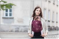 Crane Maroon, RING SLING, [70% cotton, 30% merino] baby wrap, baby wraps, babywearing, wrap, wraps, for children, for child, sling, slings, baby sling, baby slings