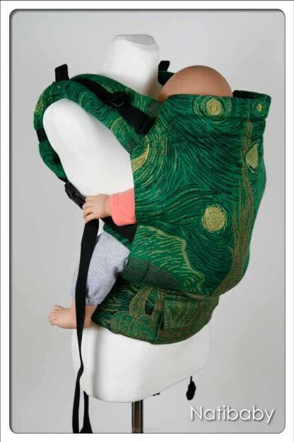 Starry Night Emerald, NATIGO CARRIER, [100% cotton] baby carrier, baby carriers, ergonomic baby carrier, ergonomic baby carriers, ssc carrier, ssc carriers, ssc baby carrier, ssc baby carriers