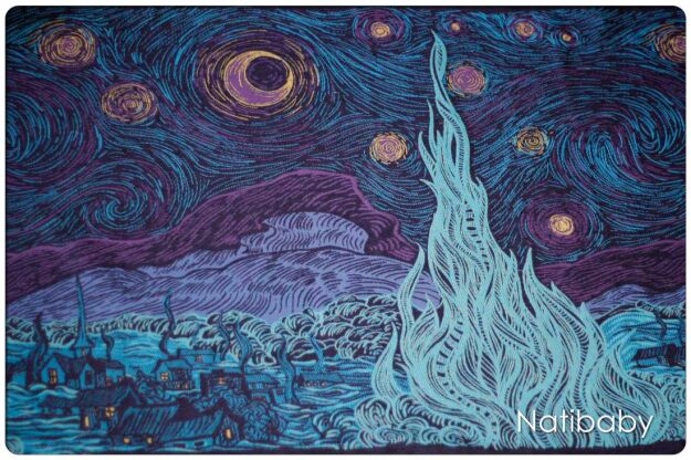 Starry Night Qualila, RING SLING, gath.shoul., [100% cotton] baby wrap, baby wraps, babywearing, wrap, wraps, for children, for child, sling, slings, baby sling, baby slings