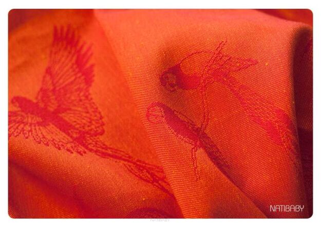 Ara Red Orange, WRAP, [70% cotton, 30% linen], sp.off. baby wrap, baby wraps, babywearing, wrap, wraps, for children, for child, sling, slings, baby sling, baby slings