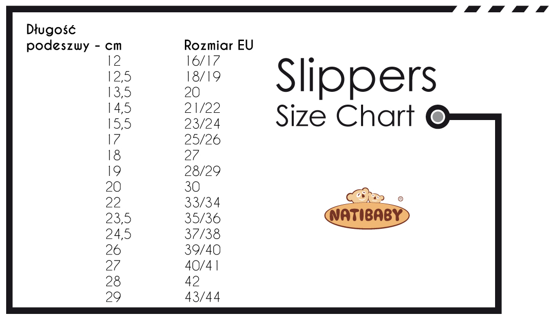 Slipper Size Chart